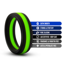 Load image into Gallery viewer, Performance Silicone Go Pro Cock Ring Black/green/black
