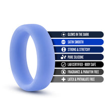 Load image into Gallery viewer, Performance Silicone Glo Cock Ring Blue Glow
