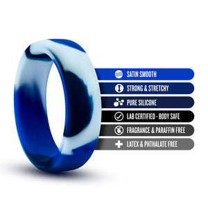 Performance Silicone Camo Cock Ring Blue Camoflauge