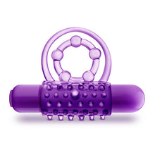 Load image into Gallery viewer, Play With Me The Player Vibrating Double Strap Cockring Purple
