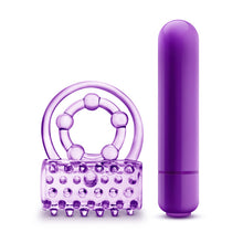 Load image into Gallery viewer, Play With Me The Player Vibrating Double Strap Cockring Purple
