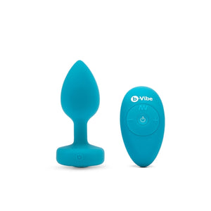 B Vibe Vibrating Jewel Plug Aquamarine S/m