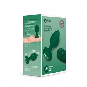 B Vibe Vibrating Jewel Plug Emerald M/l