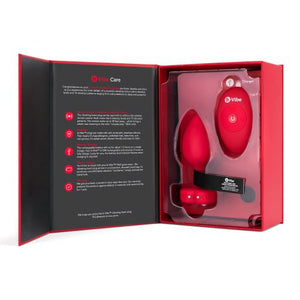 B Vibe Vibrating Heart Shaped Jewel Plug M/l Red