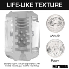 Load image into Gallery viewer, Mistress Double Shot Mouth &amp; Pussy Stroker Clear
