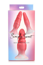 Load image into Gallery viewer, Simply Sweet Silicone Butt Plug Set Pink
