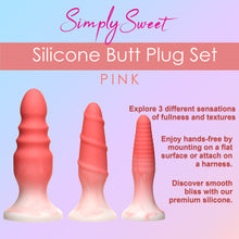 Load image into Gallery viewer, Simply Sweet Silicone Butt Plug Set Pink
