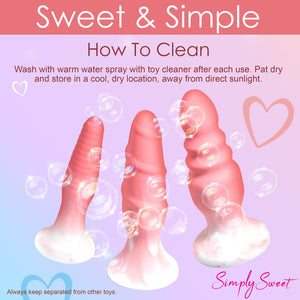 Simply Sweet Silicone Butt Plug Set Pink