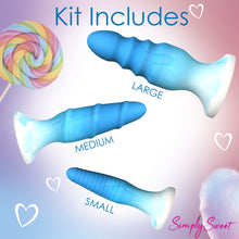 Load image into Gallery viewer, Simply Sweet Silicone Butt Plug Set Blue
