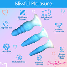 Load image into Gallery viewer, Simply Sweet Silicone Butt Plug Set Blue
