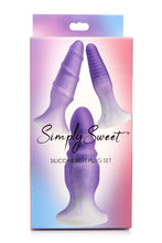 Load image into Gallery viewer, Simply Sweet Silicone Butt Plug Set Purple
