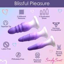 Load image into Gallery viewer, Simply Sweet Silicone Butt Plug Set Purple
