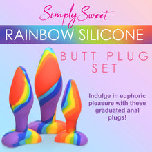 Load image into Gallery viewer, Simply Sweet Rainbow Silicone Butt Plug Set
