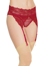 Load image into Gallery viewer, Crotchless Panty W/ Attached Garter Merlot O/s
