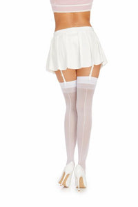 Sheer Thigh High White O/s