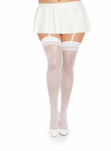 Load image into Gallery viewer, Sheer Thigh High White Q/s
