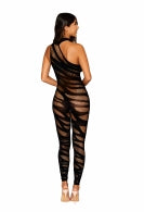 Load image into Gallery viewer, Asymmetrical Bodystocking Opaque Black O/s
