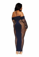 Load image into Gallery viewer, Bodystocking Gown W/ Opaque Front &amp; Back Denim Q/s
