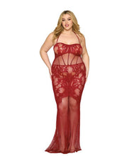 Load image into Gallery viewer, Bodystocking Gown Oxblood Q/s
