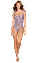 Load image into Gallery viewer, 3d Butterfly Mesh Bustier Set Lavender Haze O/s
