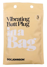 Load image into Gallery viewer, In A Bag Butt Plug 3 Black Vibrating &quot;
