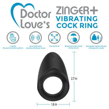 Load image into Gallery viewer, Rechargeable Vibrating Cock Ring Black
