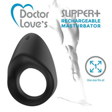 Load image into Gallery viewer, Rechargeable Vibrating Cock Ring Black
