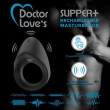 Load image into Gallery viewer, Rechargeable Vibrating Cock Ring Black
