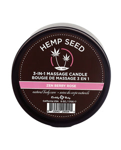 Hemp Seed 3-in-1 Candle Zen Berry Rose 6oz