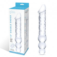 Load image into Gallery viewer, Glas 12in Double Ended Dildo W / Anal Beads
