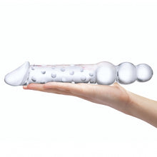 Load image into Gallery viewer, Glas 12in Double Ended Dildo W / Anal Beads
