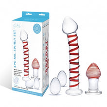 Load image into Gallery viewer, Glas 4pc Mr Swirly Set W/ Glass Kegal Balls &amp; Butt Plug
