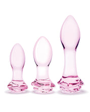 Load image into Gallery viewer, Glas 3pc Rosebud Butt Plug Set
