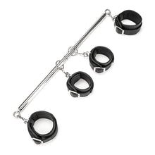 Load image into Gallery viewer, Lux Fetish 4 Cuff Expandable Spreader Bar Set W/ Detachable Wrist &amp; Ankle Cuffs
