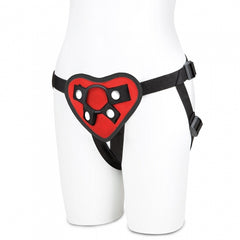 Lux Fetish Red Heart Strap On Harness