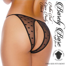 Load image into Gallery viewer, Barely Bare Polka Dot Open Panty Black O/s
