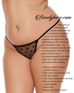 Barely Bare Polka Dot Open Panty Black Q/s