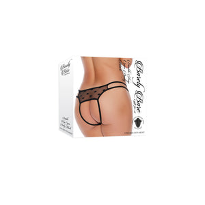 Barely Bare Double Strap Open Panty Black O/s