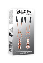 Load image into Gallery viewer, Selopa Beaded Nipple Clamps Rose Gold
