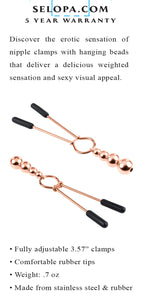 Selopa Beaded Nipple Clamps Rose Gold