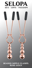 Load image into Gallery viewer, Selopa Beaded Nipple Clamps Rose Gold
