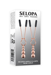 Selopa Beaded Nipple Clamps Rose Gold