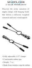 Load image into Gallery viewer, Selopa Beaded Nipple Clamps Black Chrome
