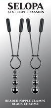 Load image into Gallery viewer, Selopa Beaded Nipple Clamps Black Chrome
