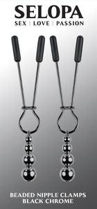 Selopa Beaded Nipple Clamps Black Chrome