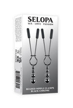 Load image into Gallery viewer, Selopa Beaded Nipple Clamps Black Chrome
