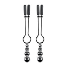 Load image into Gallery viewer, Selopa Beaded Nipple Clamps Black Chrome
