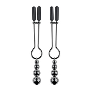 Selopa Beaded Nipple Clamps Black Chrome