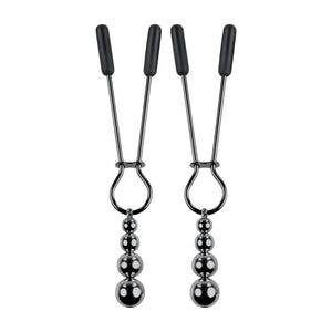 Selopa Beaded Nipple Clamps Black Chrome