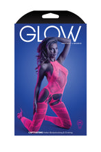 Load image into Gallery viewer, Glow Captivating Bodystocking Set Neon Pink O/s(out Apr)
